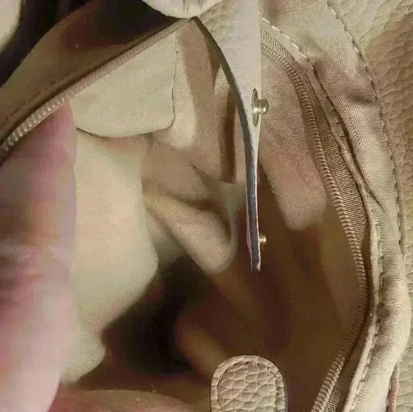 Nanette Lepore mauve colored backpack purse with gold chain. - Picture 10 of 12